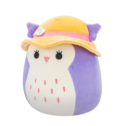 Squishmallows Original 7.5-Inch - Holly the Purple Owl with Sun Hat