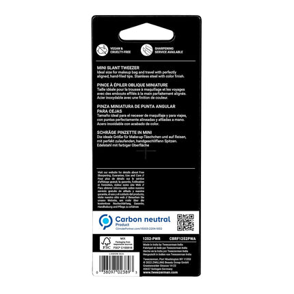 Tweezerman Lisbon Sea Mini Slant Tweezer - Tweezers for Eyebrows, Travel Tweezers for Eyebrows, Facial Hair, Ingrown Hair