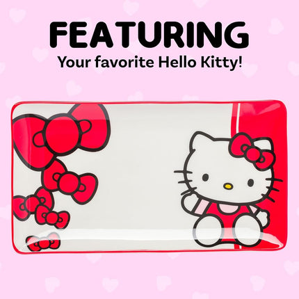 Silver Buffalo Hello Kitty Red and White Classic Boxed 3pc Ceramic Sushi Set
