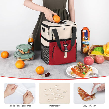 Maelstrom Fiambrera para Mujer, Bolsa de Almuerzo Aislada de 20L para Hombre, Bolsa Térmica de Doble Cubierta a Prueba de Fugas, Nevera Portátil Blanda con Tapa Abatible de Acceso Rápido