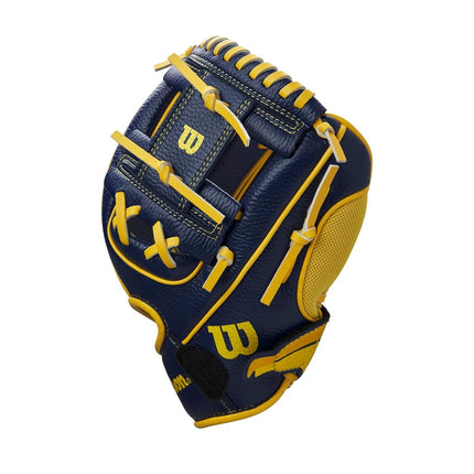 Wilson 2024 A200™ EZ Catch™ Savannah Bananas 10” T-Ball Glove - Right Hand Throw,Navy/Yellow