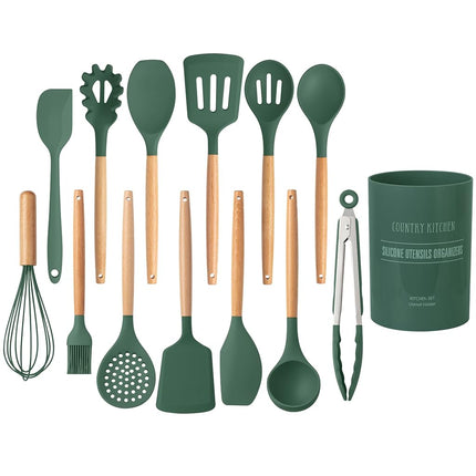Country Kitchen Non Stick Silicone Utensil Set wit