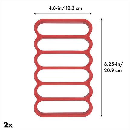 OXO 11210100 Good Grips Silicone Roasting Racks, 2-Pack , Red