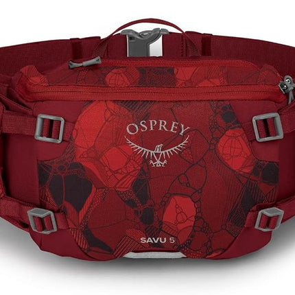 Osprey Savu 5 Lumbar Bike Hydration Pack, Claret Red, One Size