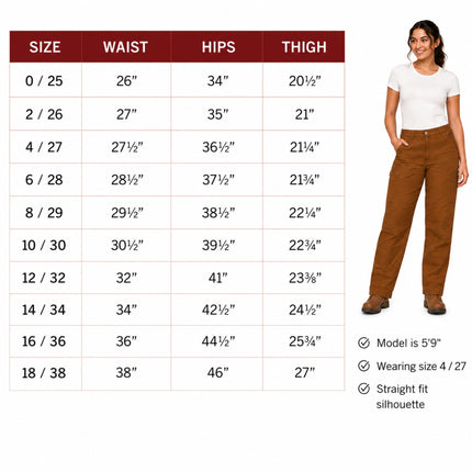 Dickies Women's Flex Duratech Straight Fit Pants, Brown Duck, 14