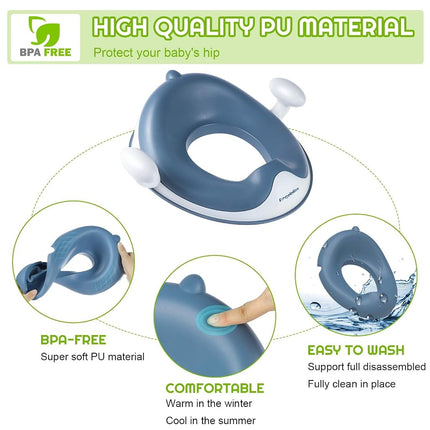 Angelbliss Baby Potty Training Toilet Seat with Soft Cushion Handles, Haute Collection, Double Anti-Slip Design and Splash Guard for Boys and Girls