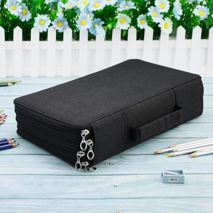 YOUNGCOL 300-Capacity Colored Pencil Case Pen Organizer(Black)