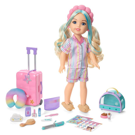 American Girl, AG Sisters Self-Care Sleepover Set, Doll Playset, for 14.5-inch Dolls, 22 pcs, for Ages 4+