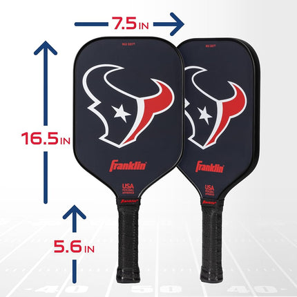Franklin Sports NFL Houston Texans Pickleball Paddle - Official NFL Team Pickleball Paddle - USAPA Approved Premium Quality - Authentic Team Logos