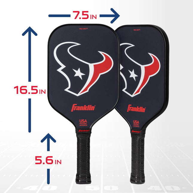 Franklin Sports NFL Houston Texans Pickleball Paddle - Official NFL Team Pickleball Paddle - USAPA Approved Premium Quality - Authentic Team Logos