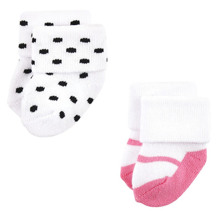 Luvable Friends Unisex Baby Newborn and Baby Terry Socks, Mint Pink Mary Janes 12-pack, Medium