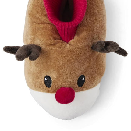 Gymboree Unisex-Child and Toddler Slip Resistant Home Slipper, Christmas Reindeer, 11-12 Little Kid