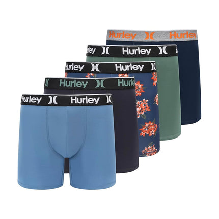 Hurley mens 5 Pack Stretch Boxer Briefs, Malaga Co