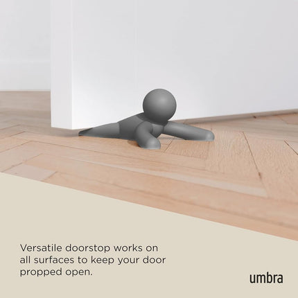 Umbra Buddy Door Stop – Heavy-Duty Door Stopper for Bottom of Door, Non-Slip, Flexible, Soft-Touch, Protects Your Floors, Grey