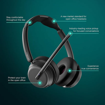 EPOS IMPACT 1061T ANC Stereo Bluetooth Headset Teams zertifiziert mit Active Noice Cancelling (ANC) inkl. kontaktlose Ladestation