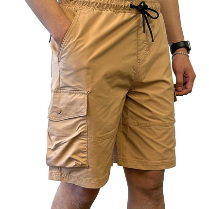 Southpole Men's Tech Woven Nylon Cargo Shorts, Quick Dry, Lightweight, Adjustable Waist, Sand, XL Short