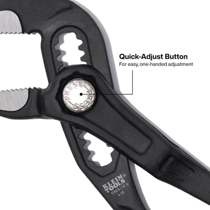 Klein Tools D5052BSKIT Straight Jaw Quick Adjustment Pump Pliers Set, 7-Inch and 25-Inch Adjustable Pliers Set, Heavy Duty Hand Tool with Serrated Teeth