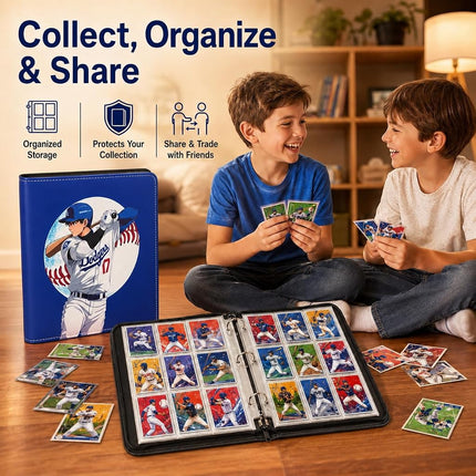 HBK Baseball Card Binder 900 Pockets, PU Leather with 50 Sleeves