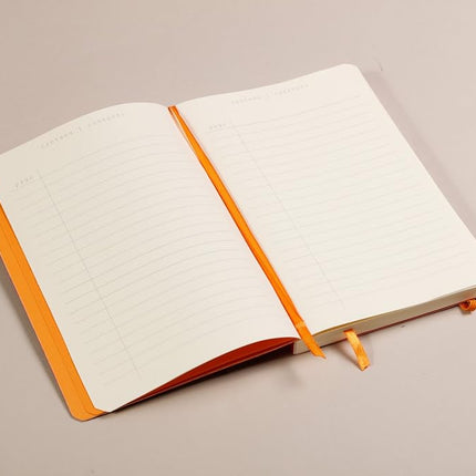 RHODIA 117743C - Soft Notebook Bullet Journal Goalbook Chocolate - A5 - Dotted Dot - 240 pages - 90g Ivory Clairefontaine Paper - 2 Ribbons, Elastic Closure - Faux Leather Cover