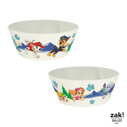 Zak Designs Juego de vajilla infantil de 3 piezas de La Patrulla Canina, plato, tazón y vaso de melamina y bambú duraderos y sostenibles son perfectos para la hora de la cena en familia (Chase, Marshall, Skye y sus amigos)
