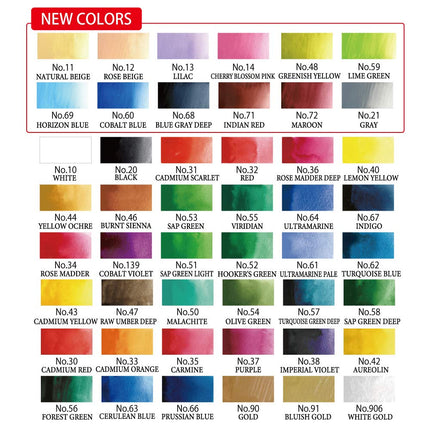 Kuretake Gansai Tambi Watercolour Paint Set, 48 Colours, Made in Japan