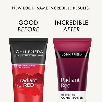 John Frieda Radiant Red, Color Boosting Conditioner, Hydrates and Enhances Red Tones with Pomegranate Extract and Vitamin E for Natural or Color-Treated Hair, 8.3 Oz