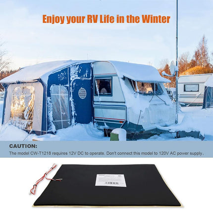 Facon 12" x 18"12V RV Tank Heater Pad with Thermostat - 2Pack, Prevents Freezing for 50 Gallons Fresh/Grey/Black Holding Water Tanks, QAI Certified