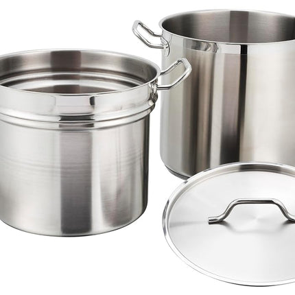 Winware Double-chaudière en acier inoxydable, 16 litres, acier inoxydable