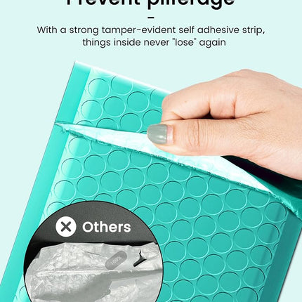 GSSUSA Teal Bubble Mailers, 4x8/'' Inches, 100 Pack, Padded Poly Packaging for Small Business, Shipping Envelopes, Bags, Mailing Supplies, 4x8 100PC