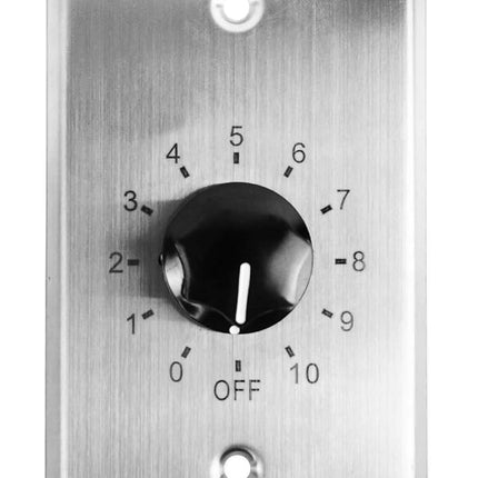 Rockville VOL70100 100W Wall Volume Controller 70V/100V, Stainless Steel Frame, Precise 12-Step Control, Easy Euro-Block Install, for Commercial Audio Systems