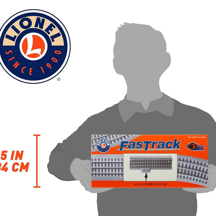 Lionel FasTrack 10" Straight Power Lock-On O Gauge Train Track with Plug-Expand-Play Plug Port