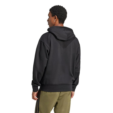 adidas Men's Essentials Feelcozy Fleece Hoodie, Black/White, L Tall
