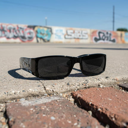 Locs Mens Hardcore Gangster Sunglasses Bandana Print, Black Graffiti, Men