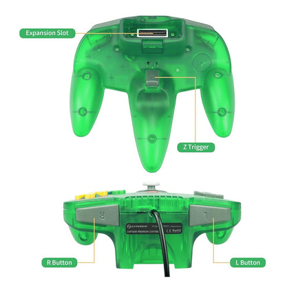 Hyperkin "Captain" Premium Controller for N64 (Lime Green) - Nintendo 64
