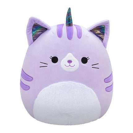 Squishmallows Original 14-Inch Analea Purple Tabby Caticorn with Fuzzy White Belly - Official Jazwares Large Plush