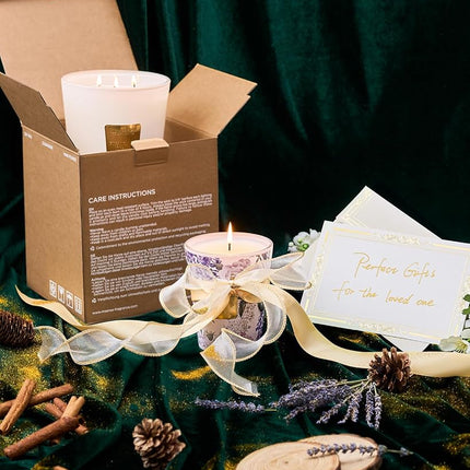 M&SENSE Jasmine Garland Extra Large Soy Scented Candle Gifts for Women, 990g 150H Candles for Men Long Burning, 3-Wick Home Fragrance Strong Scented Candle, Organic Non Toxic Aromatherapy Candle