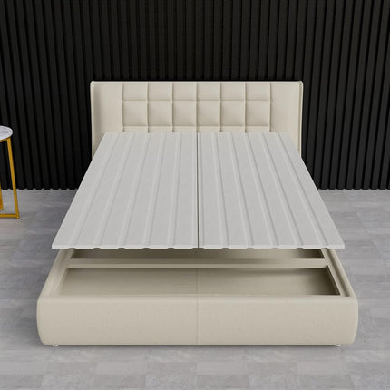 Greaton, tablilla/somier de madera de 0.75 pulgadas de altura para soporte de colchón vertical con funda, Twin, gris