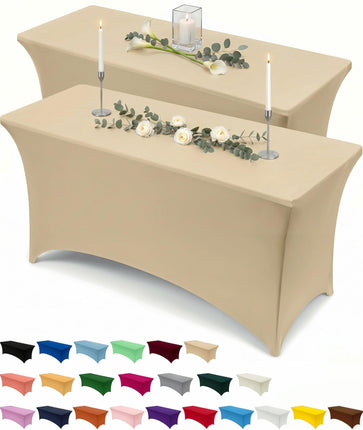 Utopia Kitchen Spandex Tablecloth 2 Pack [8FT, Cha