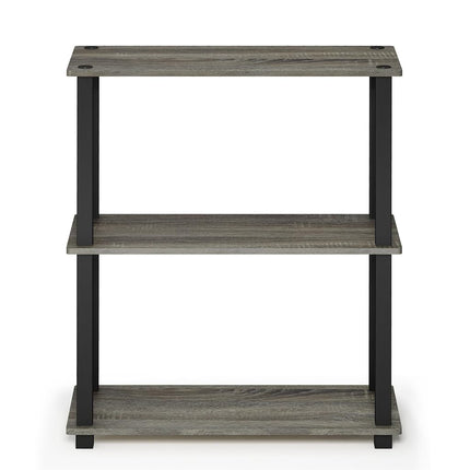 Furinno TURN-S-TUBE Set of 2. 3-Tier Tool-Free Corner Shelf, French Oak
