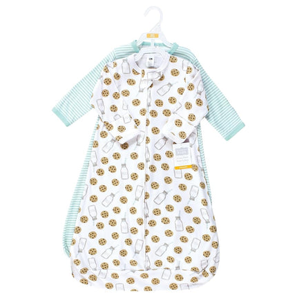 Hudson Baby Bebé Algodón Saco de Dormir Usable de Manga Larga, Manta, Galletas de Leche y Menta Manga Larga, 12-18 Meses