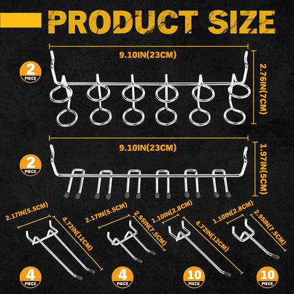 ELEAD 260-Piece Pegboard Hook Set, for 1/8 and 1/4 inch Peg Board Organizer Accessories with Pegboard Bins for Organizing Various Tools in The Garage Kitchen Bathroom Craft Room
