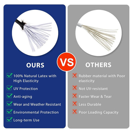15 Inch Bungee Balls Ties, 50 PCS Heavy Duty Elastic Cord Ties for Camping, Shelter, Cargo, Tent Poles - UV Resistant