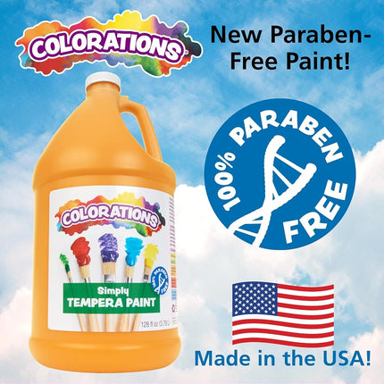 Colorations Paraben Free Tempera Paint for Kids - 1 Gallon, Vibrant Black Non-Toxic and Made in the USA, Classroom Essentials, Craft Supplies and Bulk Arts