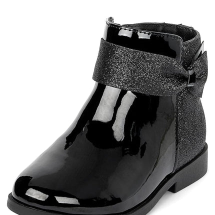Gymboree Girl's and Toddler Short Ankle Boots Fashion, Black, 5 Toddler
