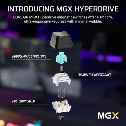 Corsair K70 PRO TKL RGB Magnetic-Mechanical Wired Gaming Keyboard – Pre-Lubricated MGX Hyperdrive Switches – Hall-Effect-Rapid Trigger – 8000Hz Hyper-Polling – QWERTY NA – Black