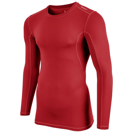 CHAMPRO Long Sleeve Compression Shirt - Polyester/Spandex, Adult Large, Scarlet