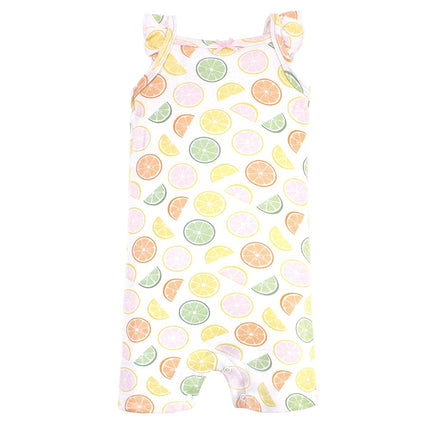 Hudson Baby Unisex Cotton Rompers, Citrus Orange, 9-12 Months