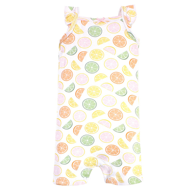 Hudson Baby Unisex Cotton Rompers, Citrus Orange, 12-18 Months