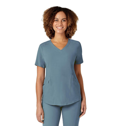 WonderWink Women's V-Neck Scrub Top, Elemental Blu