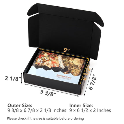 Timirog 9x6.5x2 Inches Black Shipping Boxes 25 Pack Corrugated Cardboard
